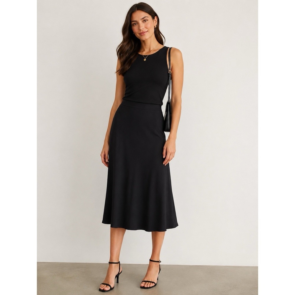 Philosophy Republic Clothing‎ Black A-Line Midi Skirt Women's Size 6 NWT